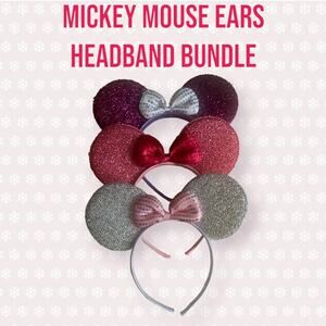 Mickey Mouse Ears Headband Bundle Pink Purple Grey Disney Minnie Set